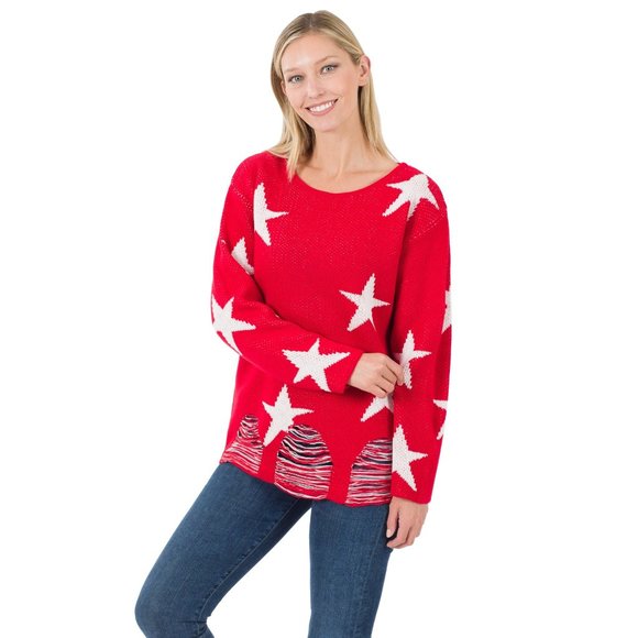 Distressed Star Sweater - Picture 4 of 4